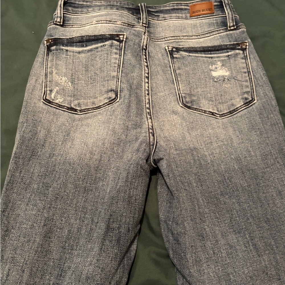 Judy Blue Boot Cut Distressed Blue Jeans - Picture 7 of 7